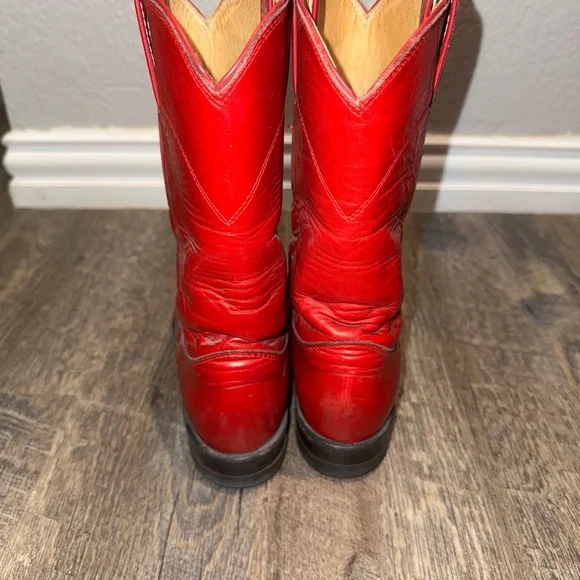 Justin Boots Bold Red Western Boots - Picture 3 of 8